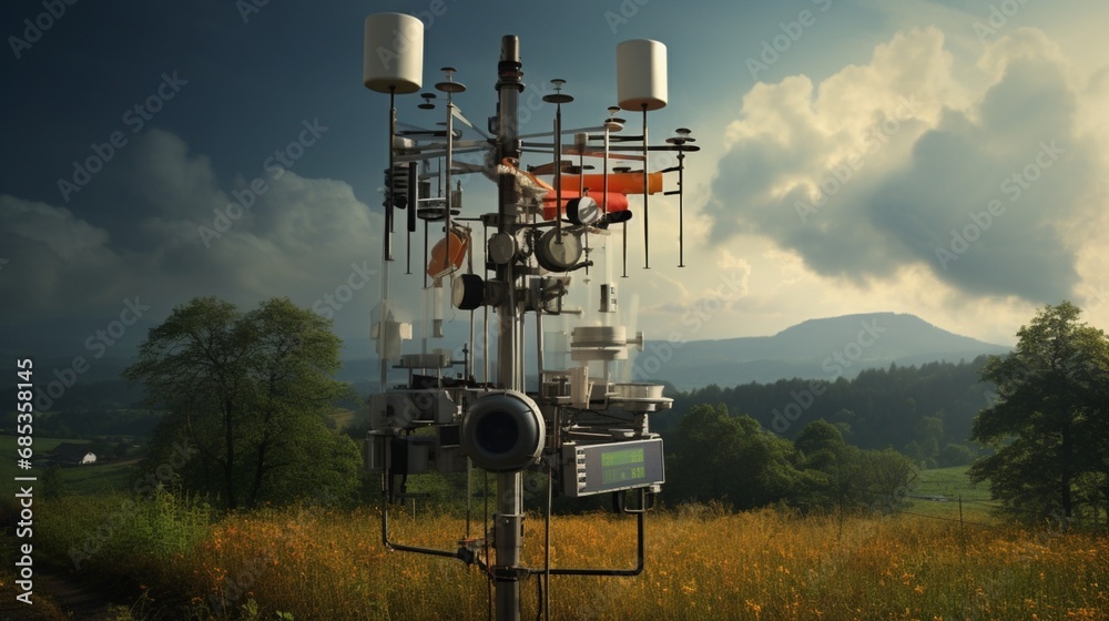An automated weather station collecting data with incredible accuracy for forecasts.