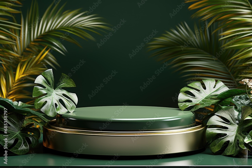A green box sitting on top of a table next to some plants. A green box sitting on top of a table next to some plants.