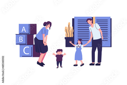 early education vector flat style illustration design