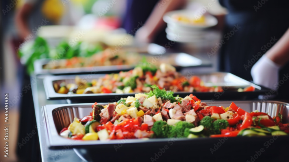 buffet food catering close up