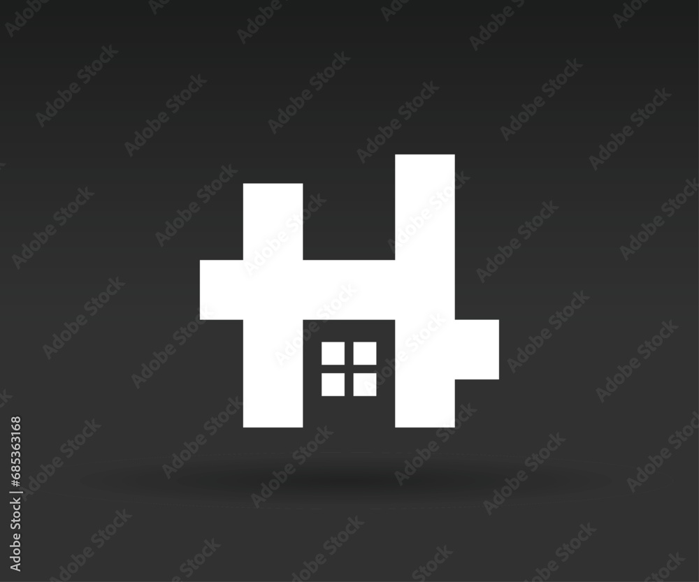Fototapeta premium Letter H home construction logo, Construction combination H building Letter vector design