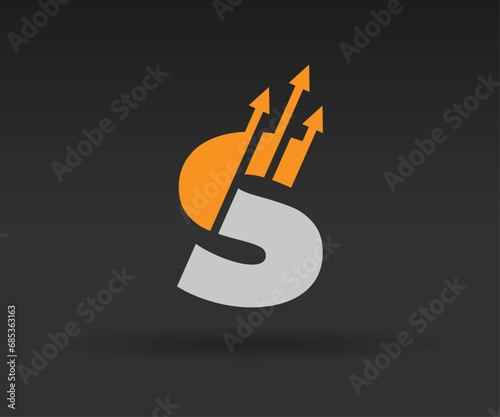 Growth combination Letter S with up arrow.