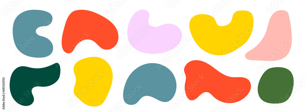 Blot shape abstract colourful colours vector illustration isolated on white background. Set of abstract colourful universal moulds organic shapes. Blot shape abstract colourful colours vector illustration isolated on white background. Set of abstract colourful universal moulds organic shapes.