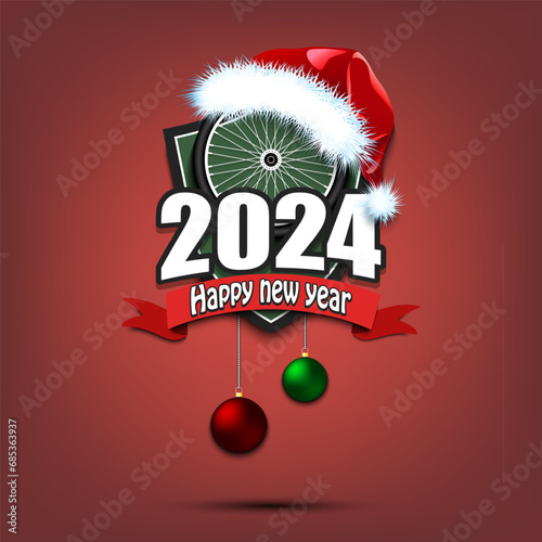 Happy New Year 2024 and bike wheel