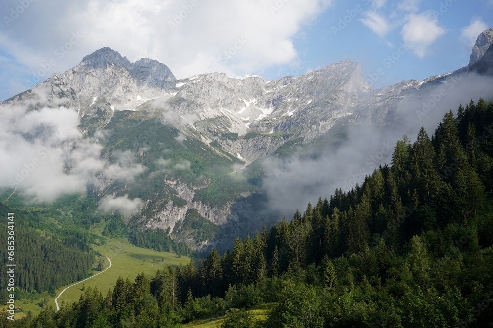 View of the mountains in Werfenweng, Tennengebirge, Austria.