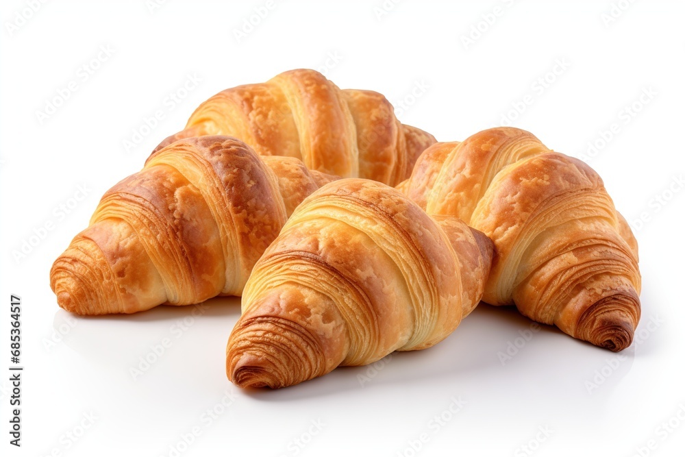 Fresh tasty croissants on white background. French pastry Fresh tasty croissants on white background. French pastry