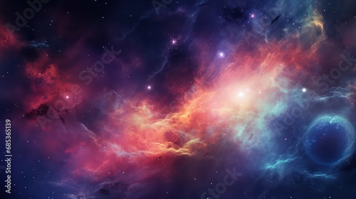 Wallpaper Mural Beautiful Nebula in the night sky wallpaper background. Colorful cosmic space nebula Torontodigital.ca