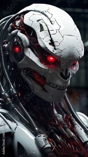 A humanoid alien with a futuristic robotic snake design.