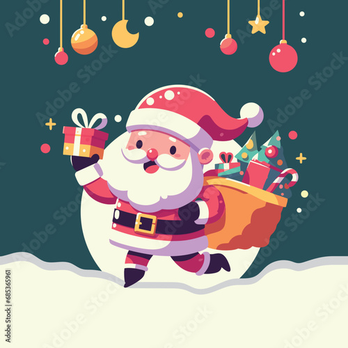 Vector illustration of santa claus for christmas merry christmas
