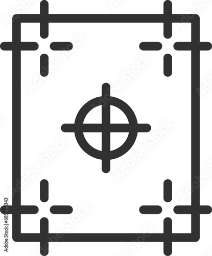 Marking on printing paper, linear icon, borders. Line with editable stroke