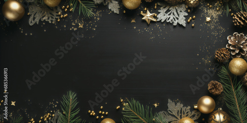 christmas background with balls and snowflakes celebration invitation gift card wallpaper