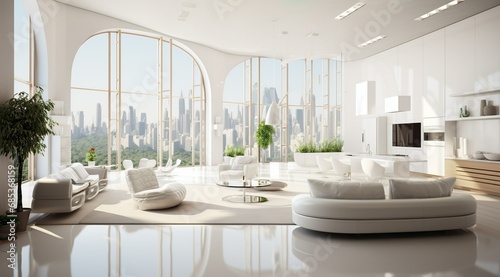 White panorama livingroom
