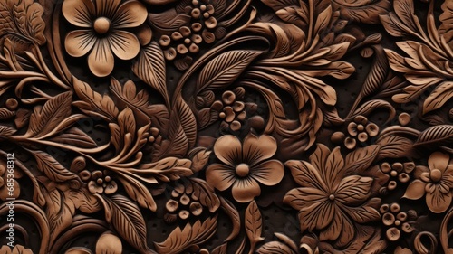 a fancy embossed leather background with intricate floral and cowboy western design elements. SEAMLESS PATTERN. SEAMLESS WALLPAPER.