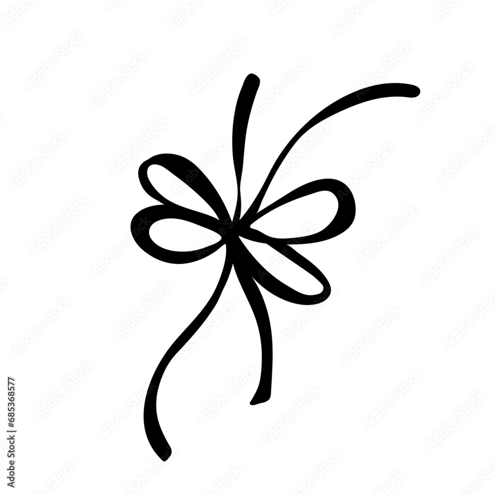 Sketch, doodles of a festive bow. Vector graphics. Sketch, doodles of a festive bow. Vector graphics.