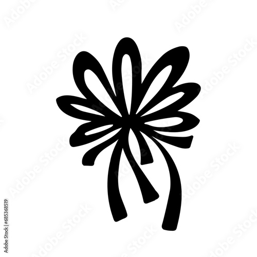 Silhouette, doodle of a festive bow. Vector graphics.