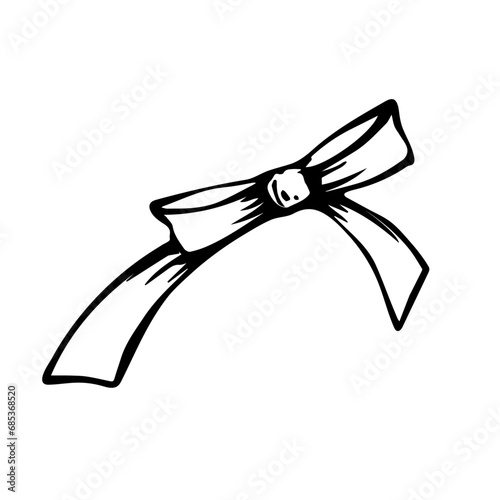 Sketch, doodles of a festive bow. Vector graphics.