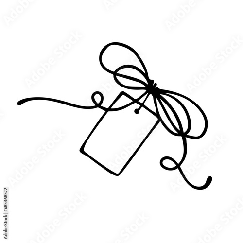 Sketch, doodles of a festive bow. Vector graphics.