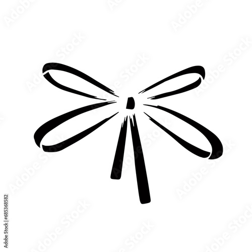 Sketch, doodles of a festive bow. Vector graphics.
