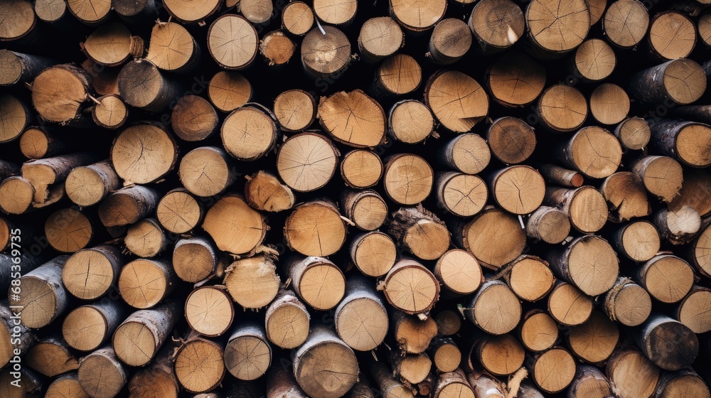 Timber Pile with Visible Growth Rings and Textures Timber Pile with Visible Growth Rings and Textures