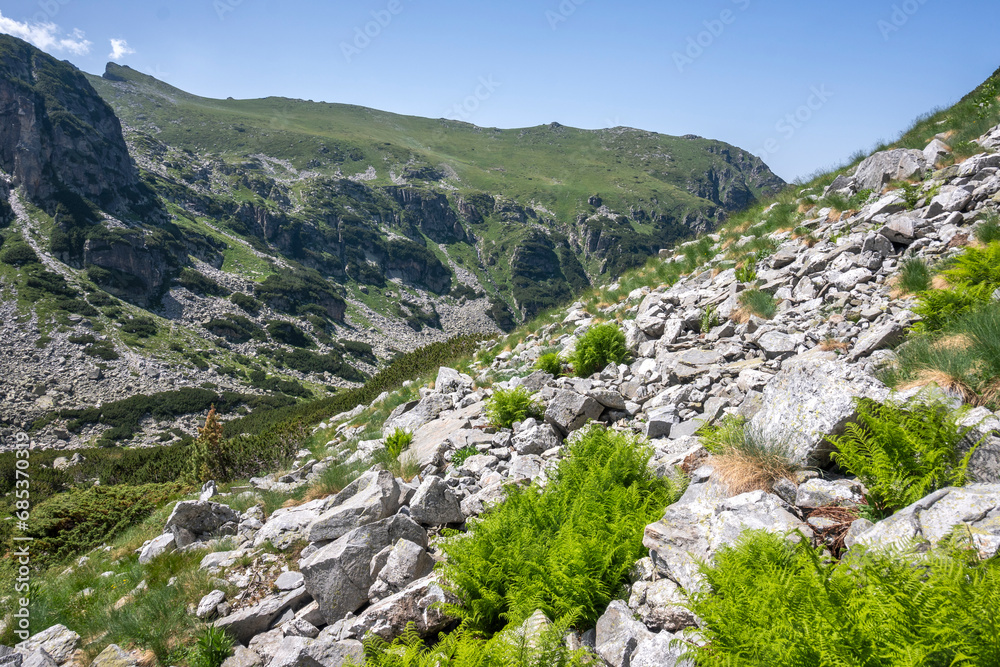 Landscape of Rila Mountain near Malyovitsa hut, Bulgaria
