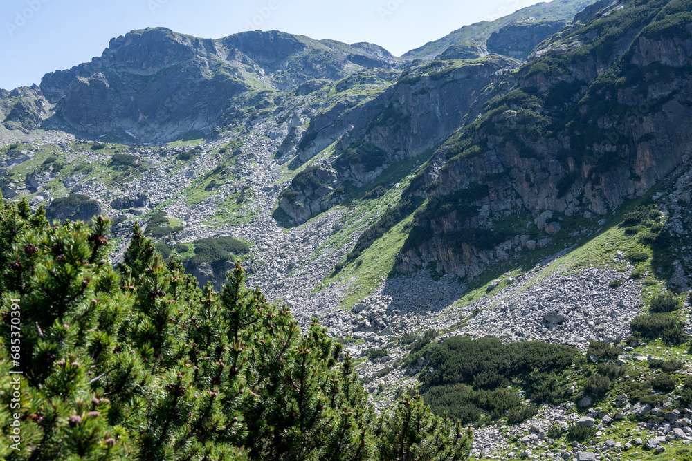 Landscape of Rila Mountain near Malyovitsa hut, Bulgaria Landscape of Rila Mountain near Malyovitsa hut, Bulgaria
