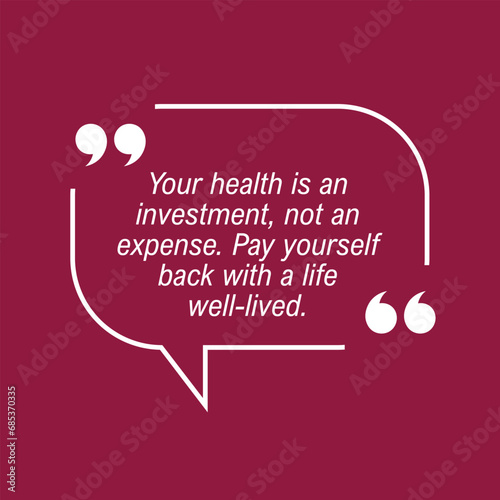 Motivational Quote regarding obesity, Vector illustration