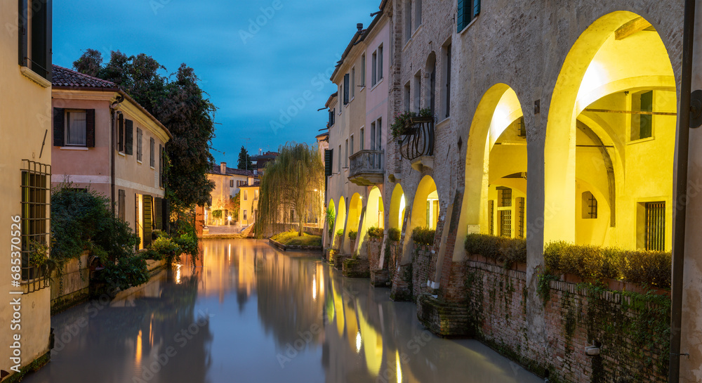 Treviso - The old town at dusk.