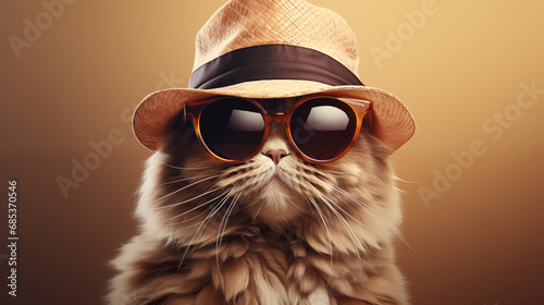 Cool cat in sunglasses and hat  cat wallpaper  cat advertisement