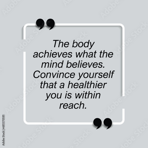 Motivational Quote regarding obesity, Vector illustration