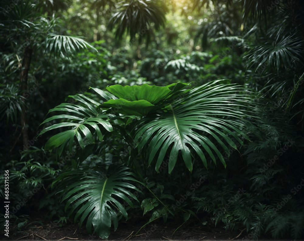 green fern in the forest