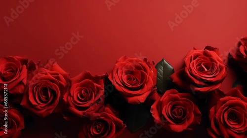 Red background with roses  Valentine s Day wallpaper  romantic background