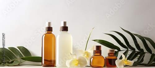 Skin care product ingredients, such as serums, can be made from a natural white liquid or raw material. photo
