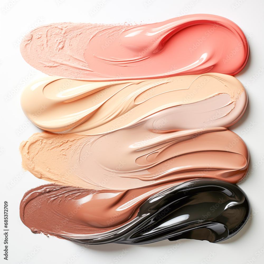 Fototapeta premium brush strokes of different shades of skin foundation