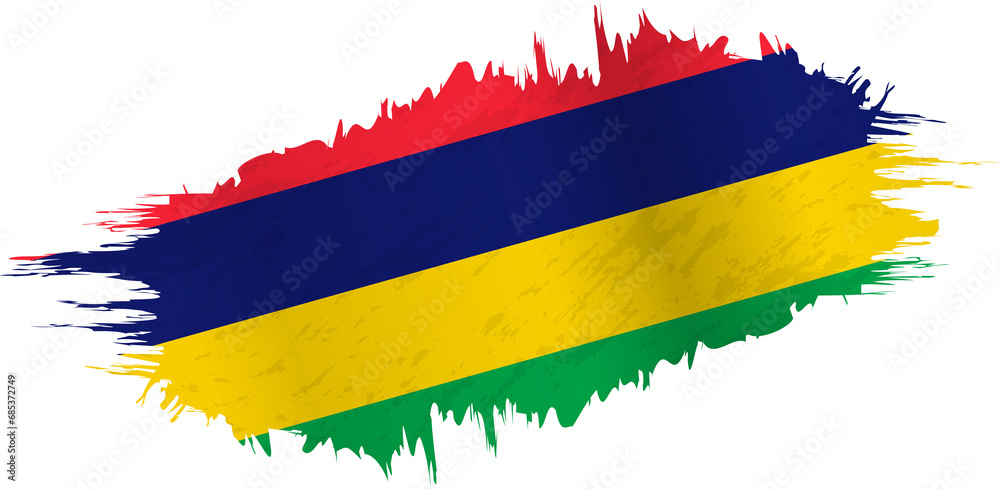 Obraz premium Brushstroke flag of Mauritius