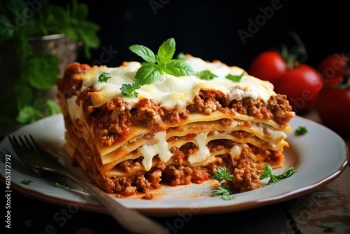 Indulgent Delicious lasagnas baking. Meal cuisine. Generate Ai