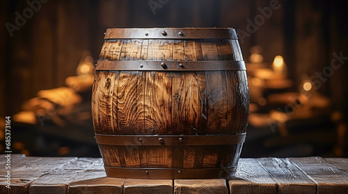 old oak barrel