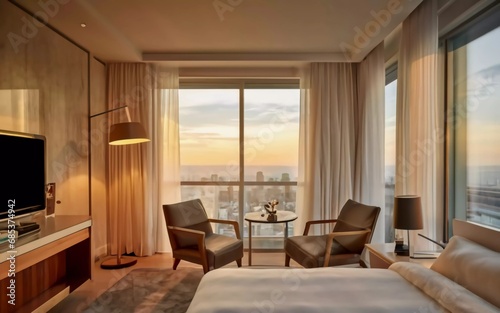 Modern Marvel  Step Inside the Chic Sanctuary of a Luxurious Hotel Room 