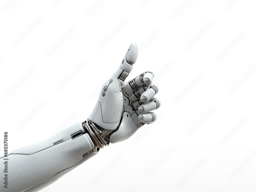 Robot hand indicating with the finger. Artificial intelligence concept. Robot hand indicating with the finger. Artificial intelligence concept.