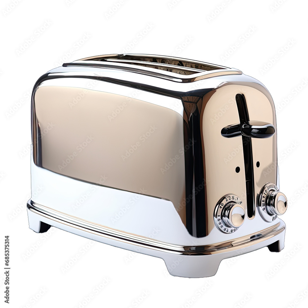 Retro Chrome Toaster. A Retro Chrome Toaster Isolated to Pop Up Memories of Classic Kitchen Design and Simple Breakfast Joys.. Cutout PNG. Retro Chrome Toaster. A Retro Chrome Toaster Isolated to Pop Up Memories of Classic Kitchen Design and Simple Breakfast Joys.. Cutout PNG.