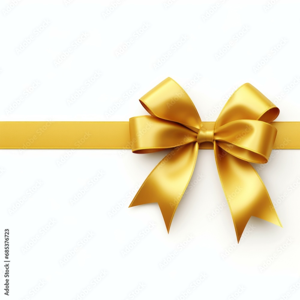 Yellow shiny color satin ribbon on white background. Christmas gift, valentines day, birthday wrapping element Yellow shiny color satin ribbon on white background. Christmas gift, valentines day, birthday wrapping element