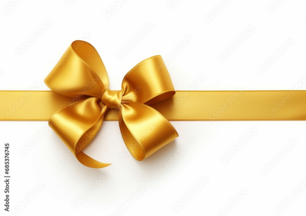 Yellow shiny color satin ribbon on white background. Christmas gift, valentines day, birthday wrapping element Yellow shiny color satin ribbon on white background. Christmas gift, valentines day, birthday wrapping element
