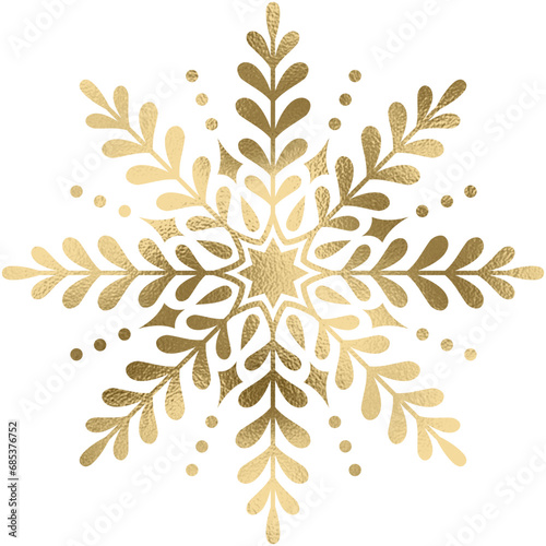 Schneeflocke gold mit transparentem Hintergrund
