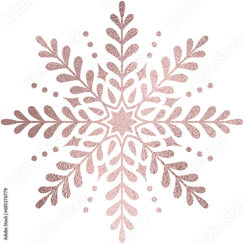 Schneeflocke Roségold mit transparentem Hintergrund