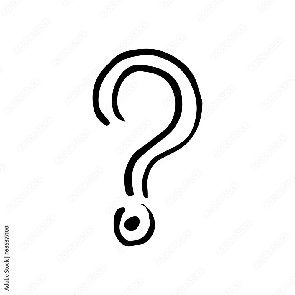 Hand-drawn doodle question mark Hand-drawn doodle question mark