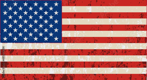 Unusual USA flag. Vector image 