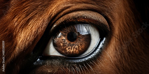 Captivating Horse Eye Close-Up. Generative ai © Scrudje