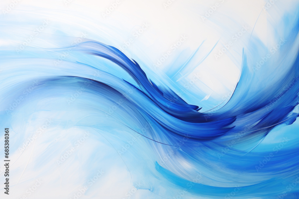 Blue Abstract Acrylic Oil Strokes on White Canvas Blue Abstract Acrylic Oil Strokes on White Canvas