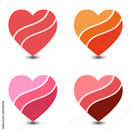 Vector hearts set