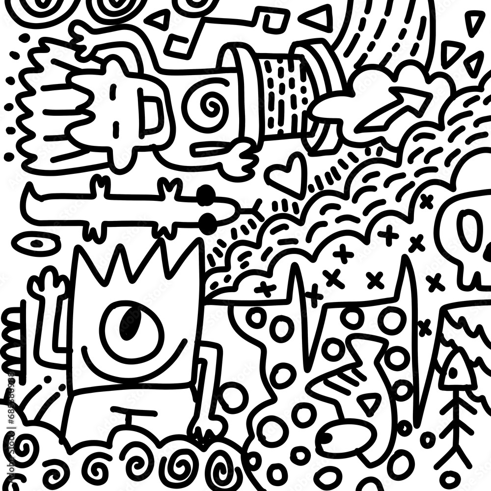 abstract graphics of versatile Line art.