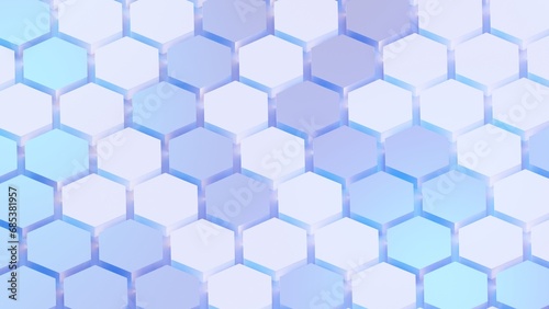 3d Abstract Background with hexagon . 3d hexagon glass and white background illustration rendering .